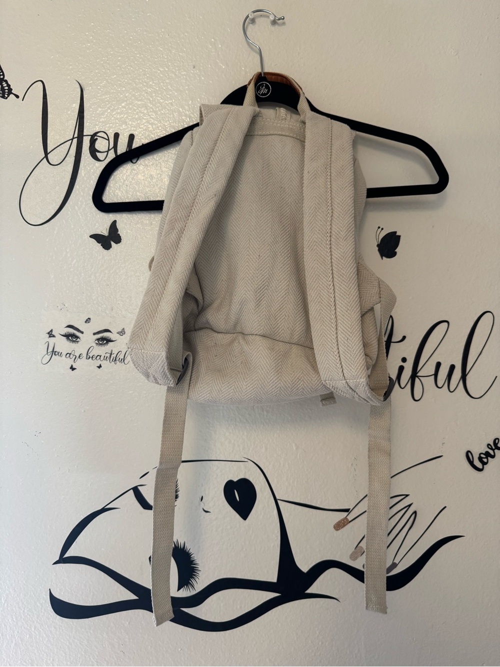 Universal Thread Cream Textured Drawstring Backpack - Picture 7 of 8